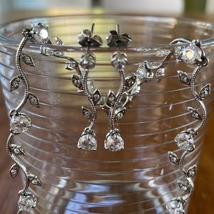 Faux diamond necklace and earring set